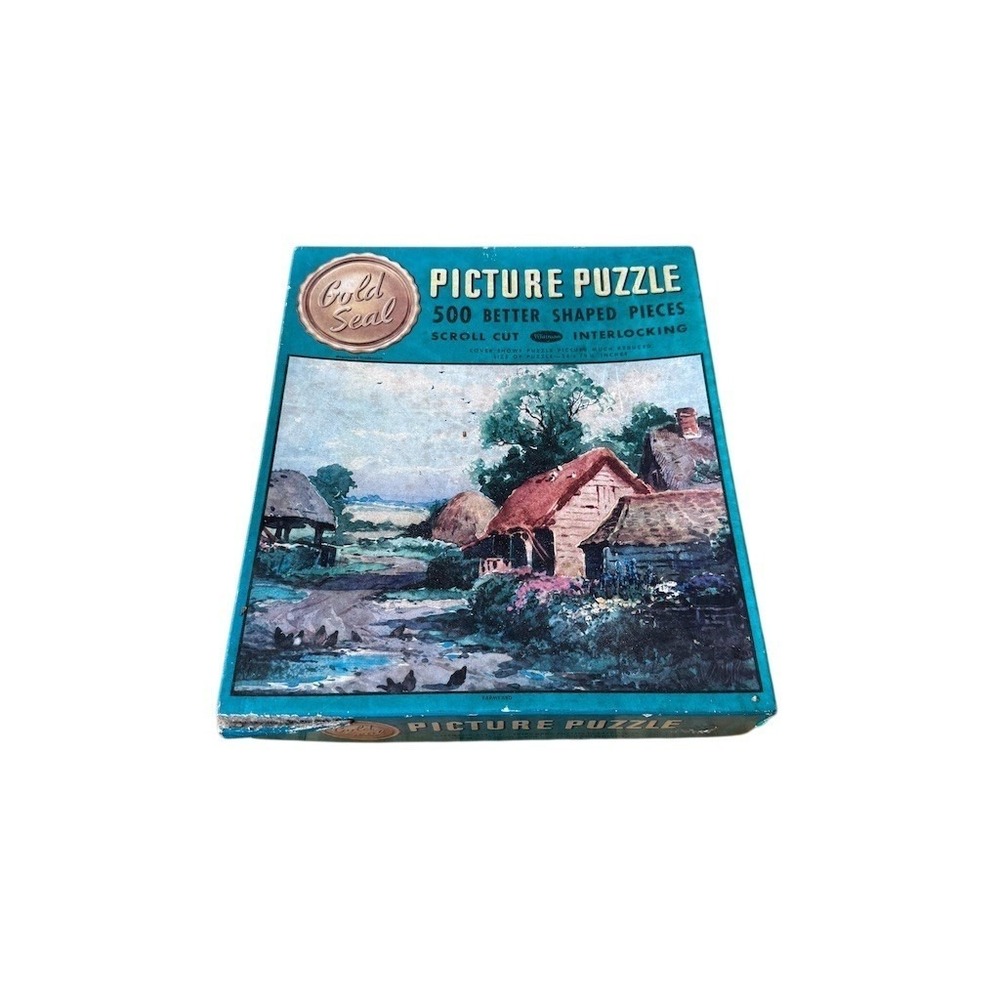 Gold Seal Farmyard Picture Puzzle 500 Piece Vintage Jigsaw Puzzle